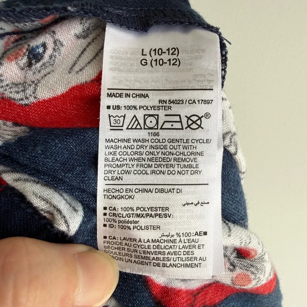 OLD NAVY Navy Blue Santa Holiday Christmas Kids‎ Pajama Pants, 10/12
